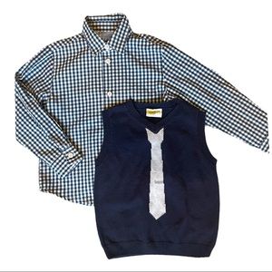 Boys Button-Down Shirt & Sweater Vest